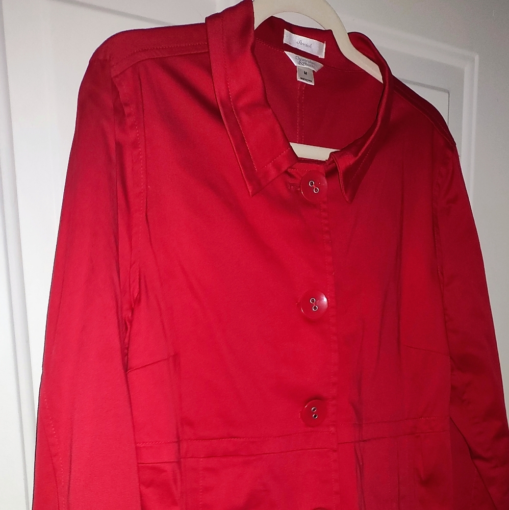Christopher & Banks Red Women's Jacket With Pockets Size M